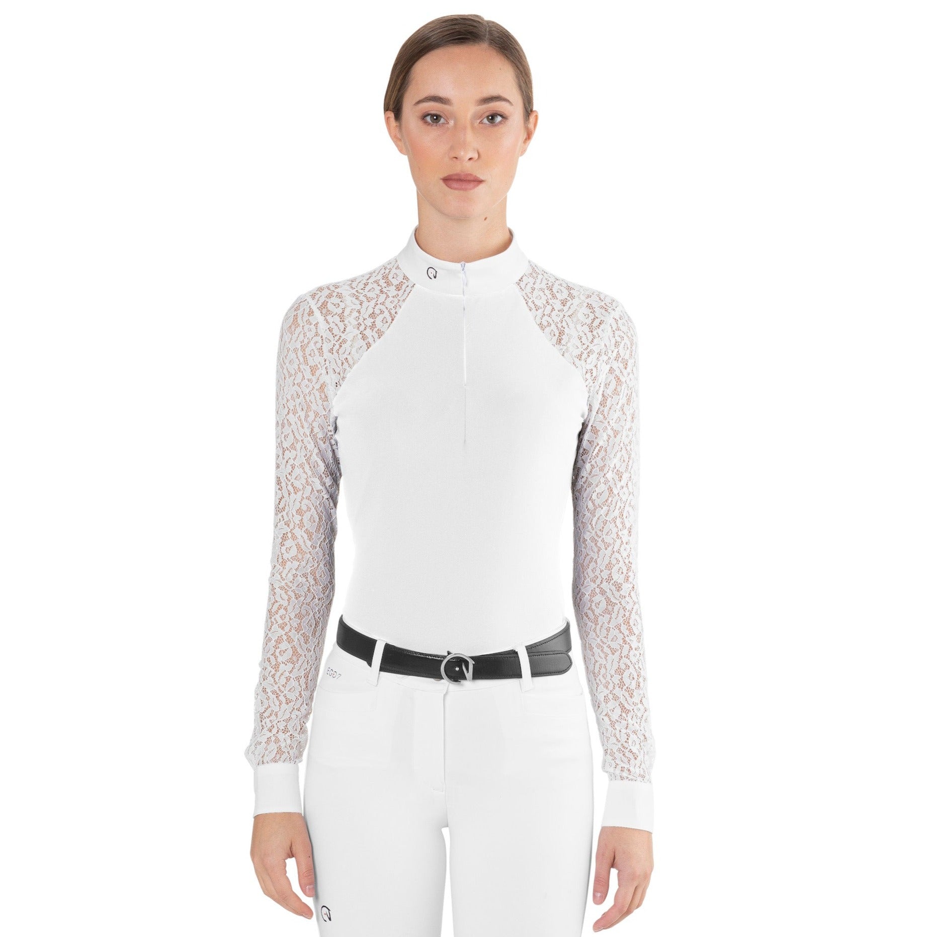 EGO7 Florentine ML Lace Long Sleeve Competition Shirt, White