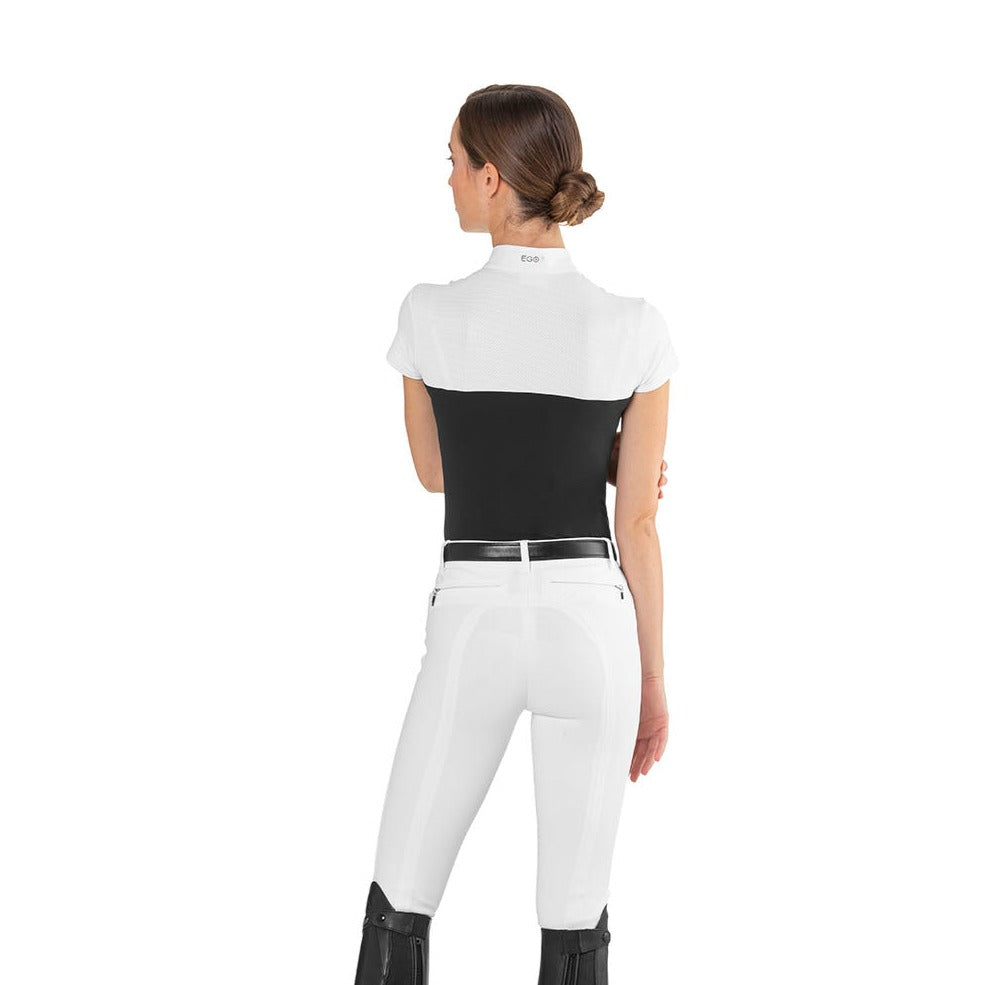 EGO7 Mesh MC Short Sleeve Competition Shirt, Black/White