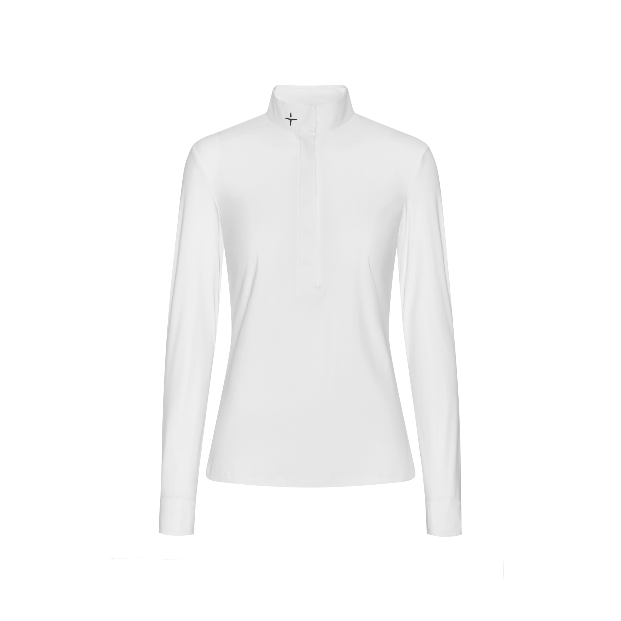 Trolle Ladies Half Placket Long Sleeve Competition Shirt, White