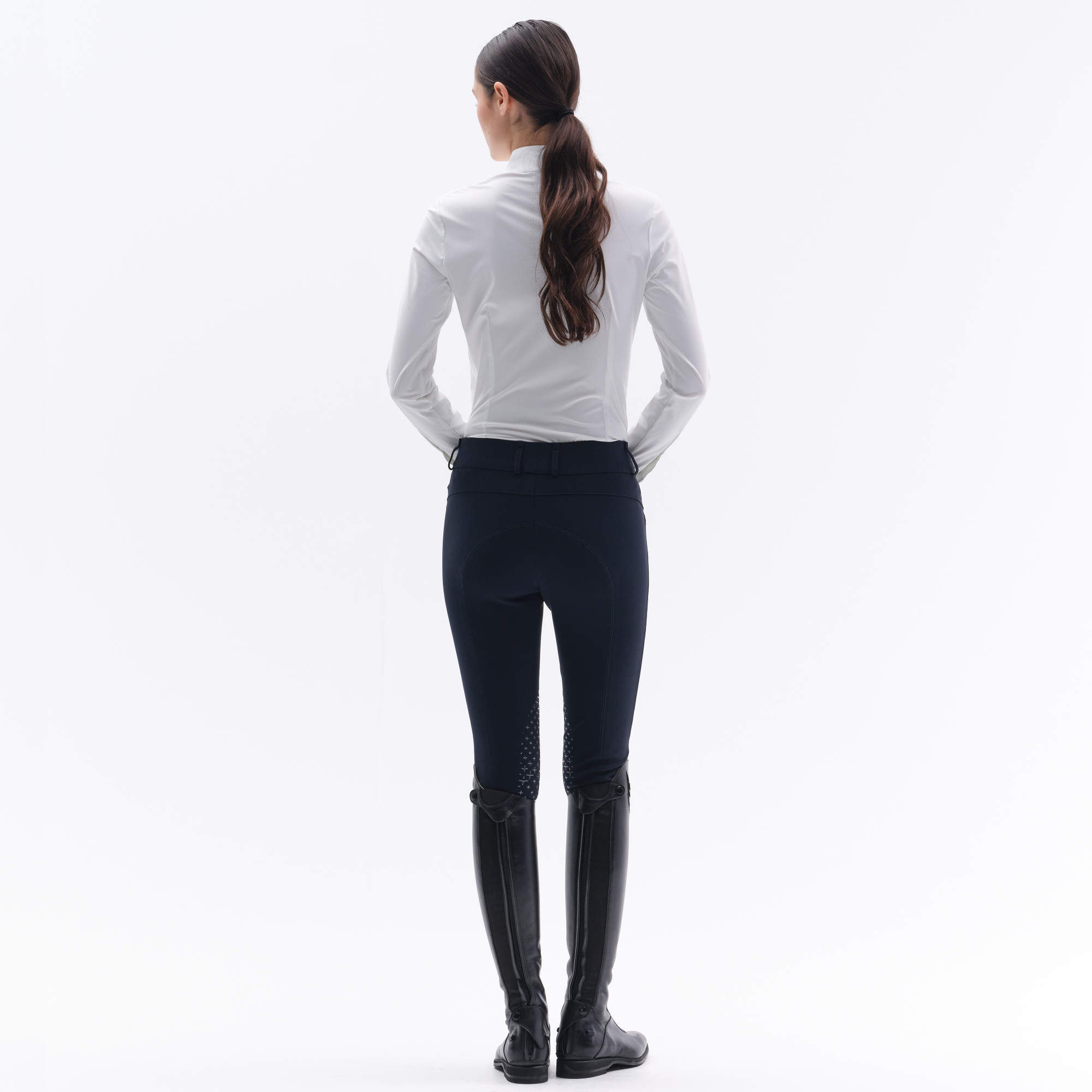 Trolle Ladies Half Placket Long Sleeve Competition Shirt, White