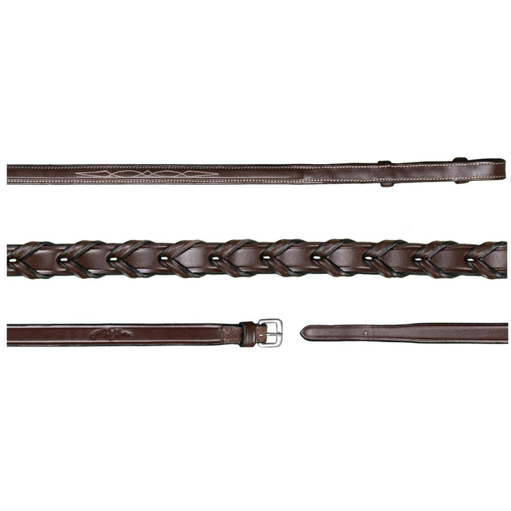 Dy'on 5/8" Laced Reins, Brown, US Collection