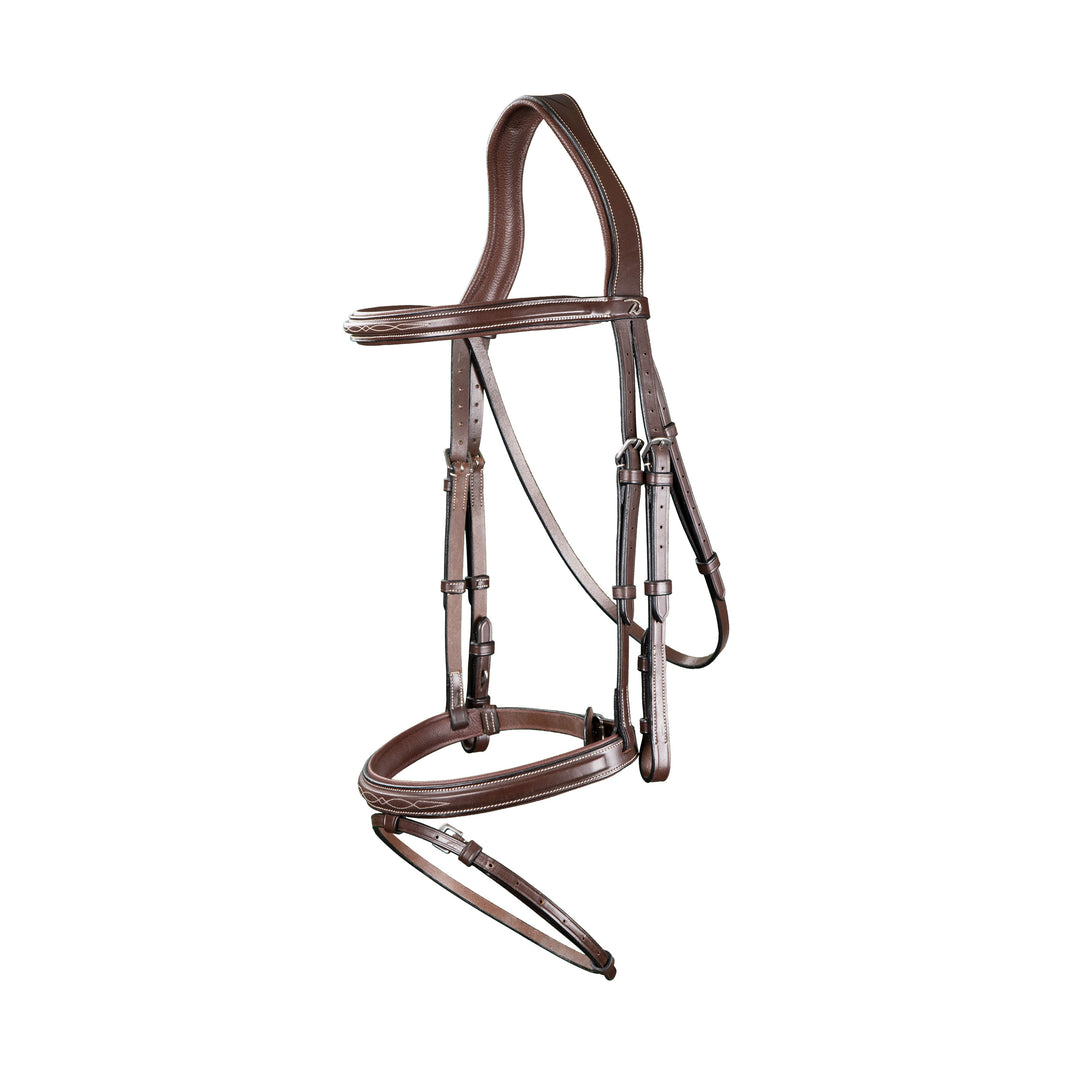Dy'on Flash Noseband Bridle, Brown, US Collection