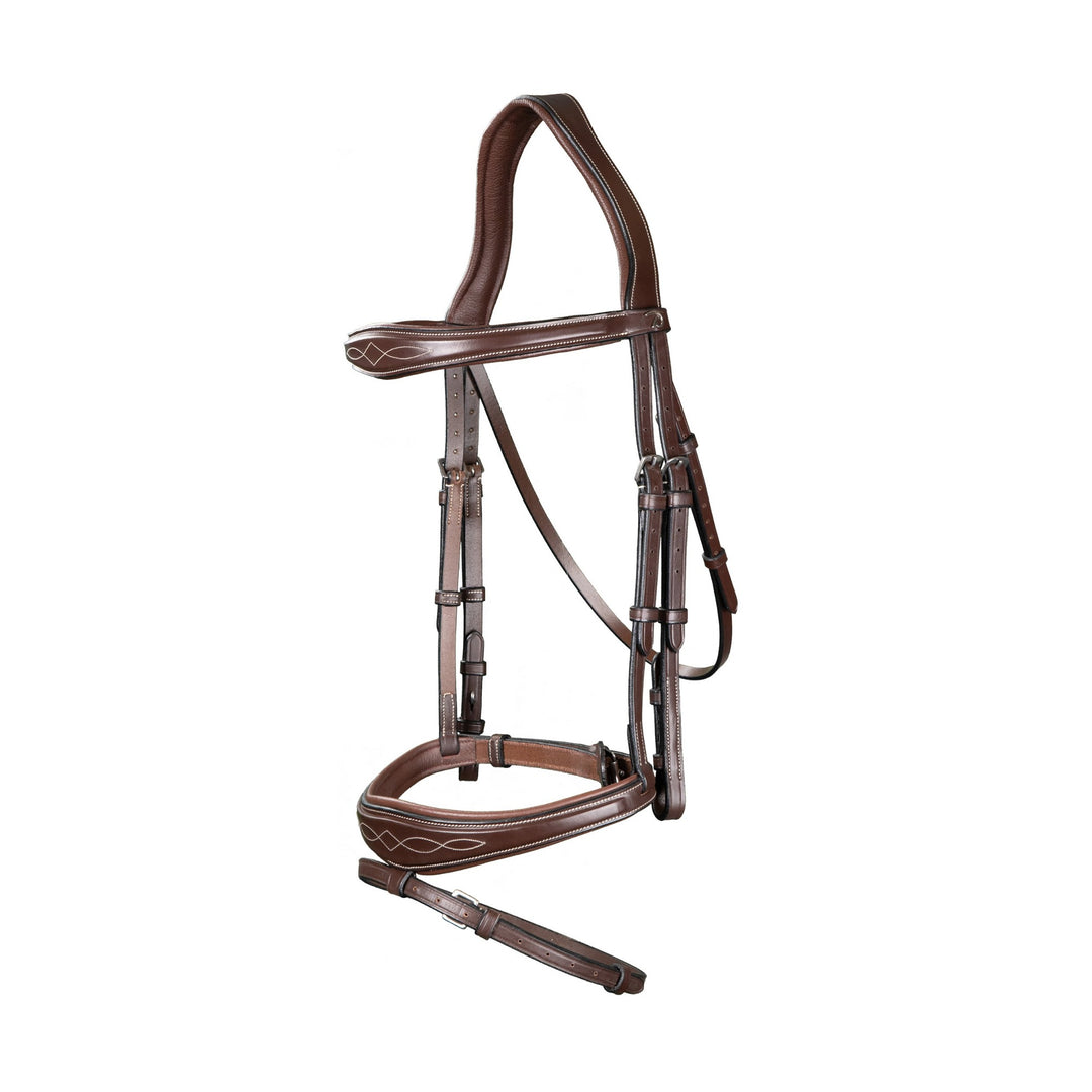 Dy'on Anatomic Flash Noseband Bridle, Brown, US Collection