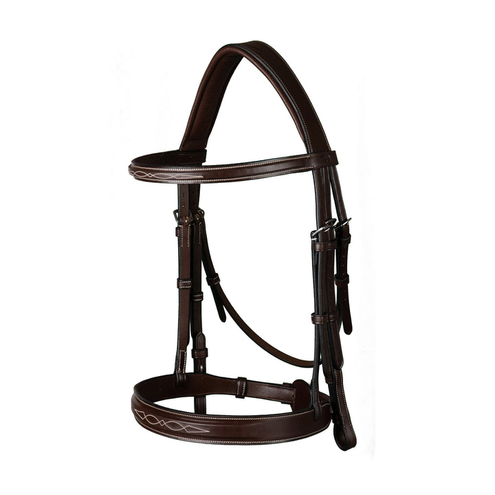 Dy'on Cavesson Hunter Noseband Bridle, Brown, US Collection