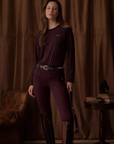 VALA Ladies Long Sleeve Mesh Training Shirt, Deep Cherry