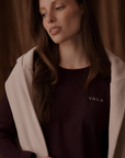 VALA Ladies Long Sleeve Mesh Training Shirt, Deep Cherry