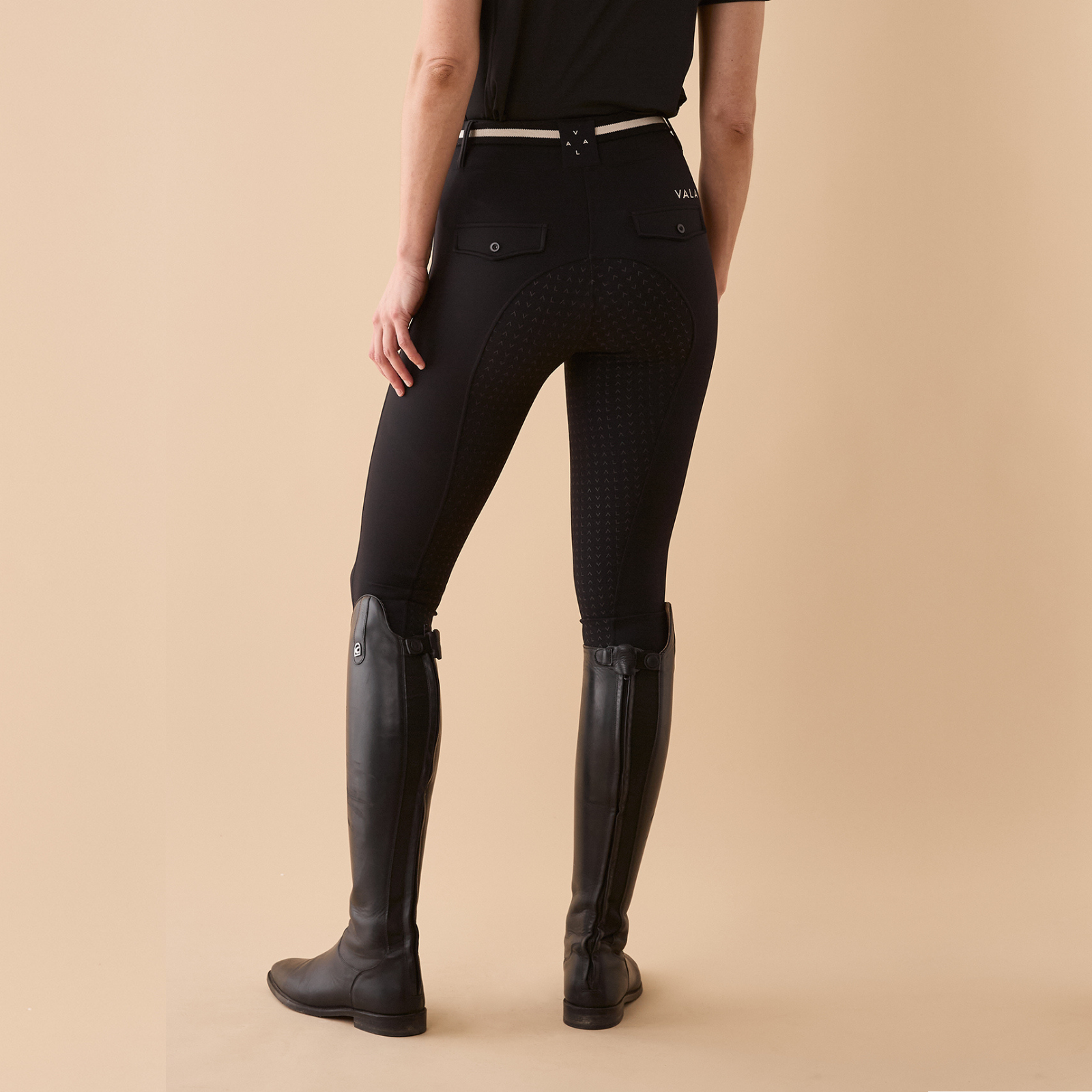 VALA Ladies Sculpt &amp; Smooth Full Grip Riding Breeches, Black