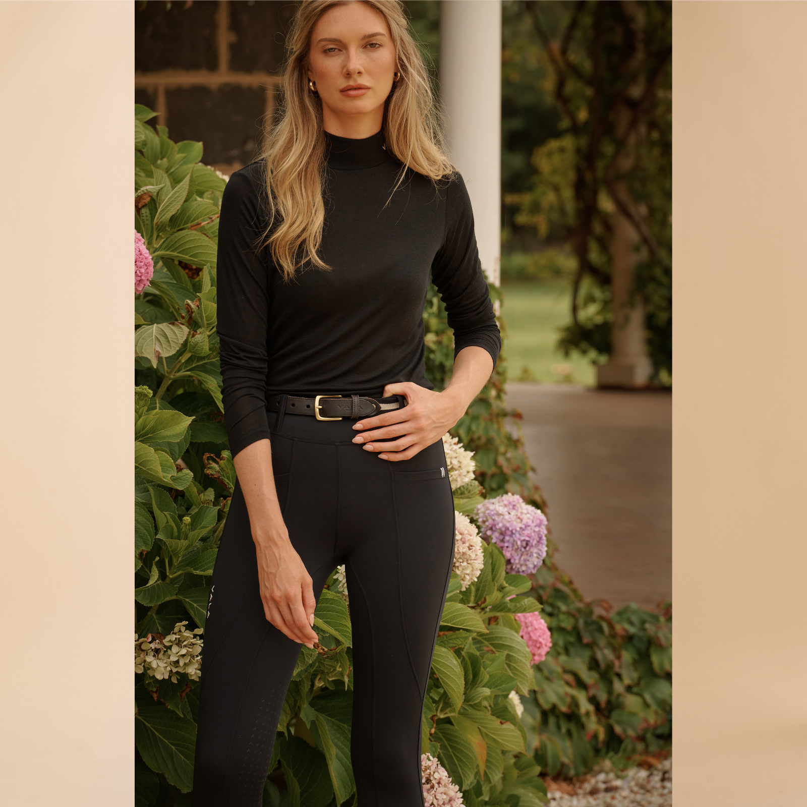 VALA Ladies Sculpt &amp; Smooth Full Grip Riding Breeches, Black
