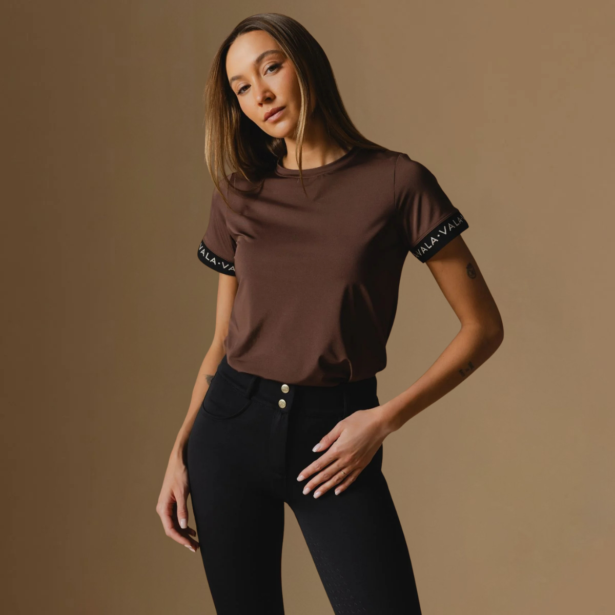 VALA Ladies Ultimate Button Up Full Grip Breeches, Black