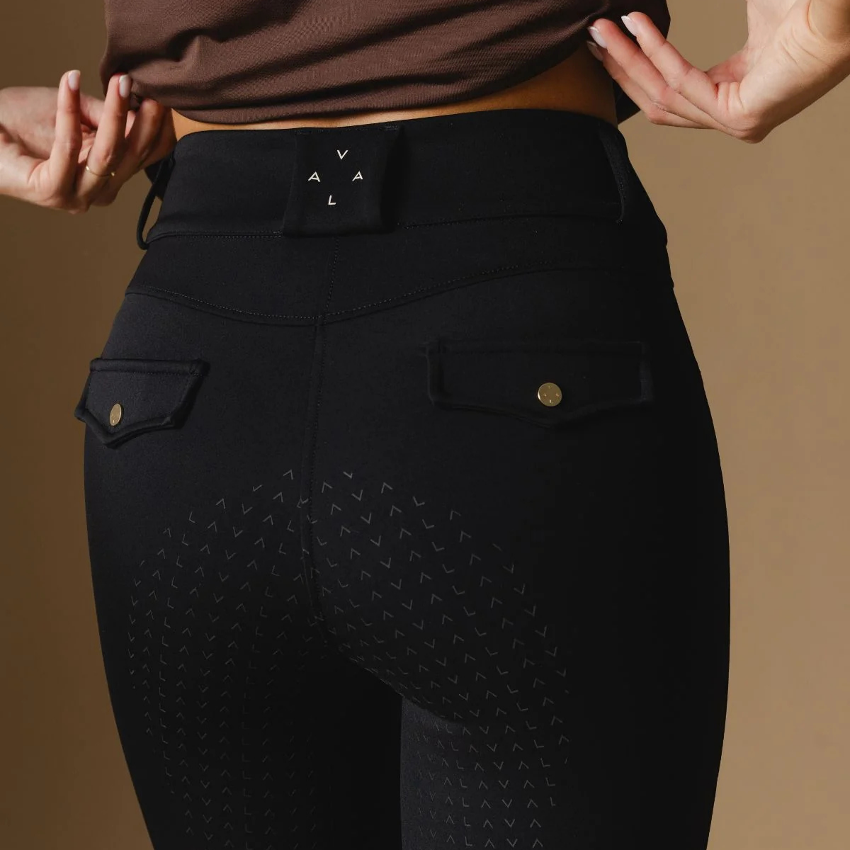 VALA Ladies Ultimate Button Up Full Grip Breeches, Black