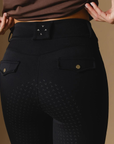VALA Ladies Ultimate Button Up Full Grip Breeches, Black
