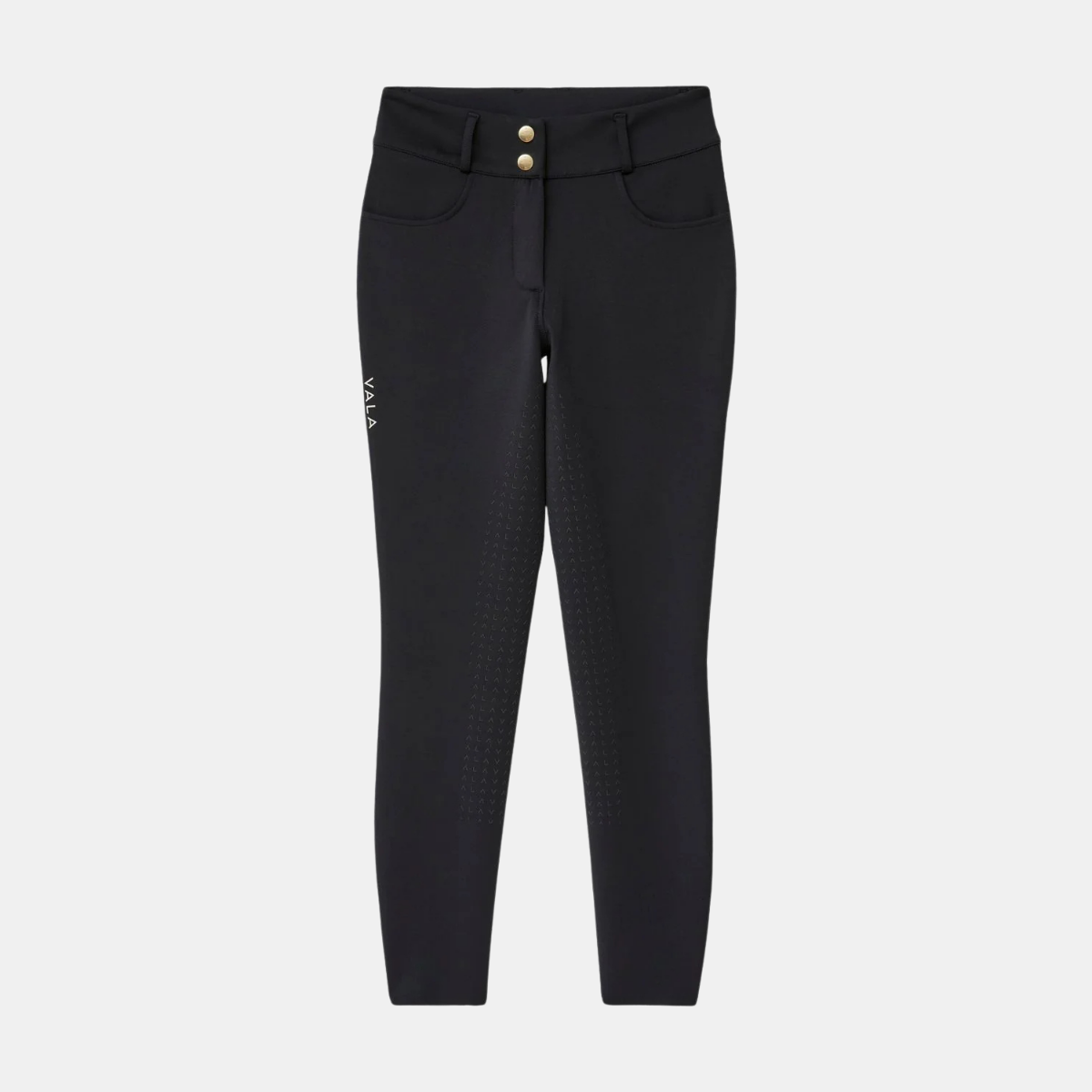 VALA Ladies Ultimate Button Up Full Grip Breeches, Black