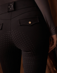 VALA Ladies Ultimate Button Up Full Grip Breeches, Black