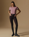 VALA Ladies Ultimate Button Up Full Grip Breeches, Chocolate