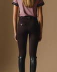 VALA Ladies Ultimate Button Up Full Grip Breeches, Chocolate