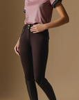 VALA Ladies Ultimate Button Up Full Grip Breeches, Chocolate