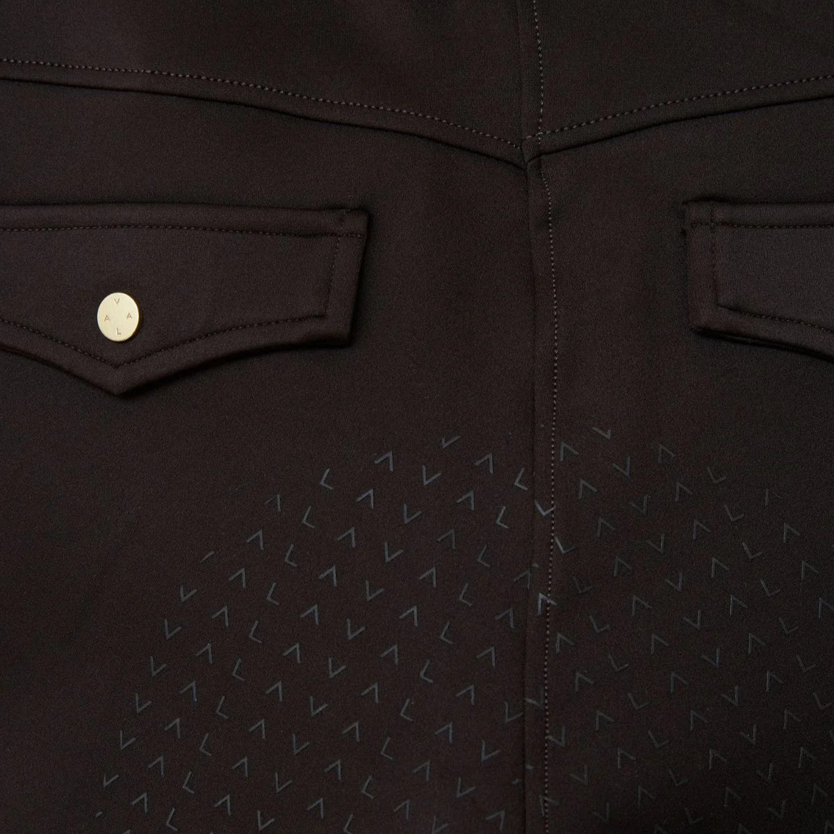 VALA Ladies Ultimate Button Up Full Grip Breeches, Chocolate