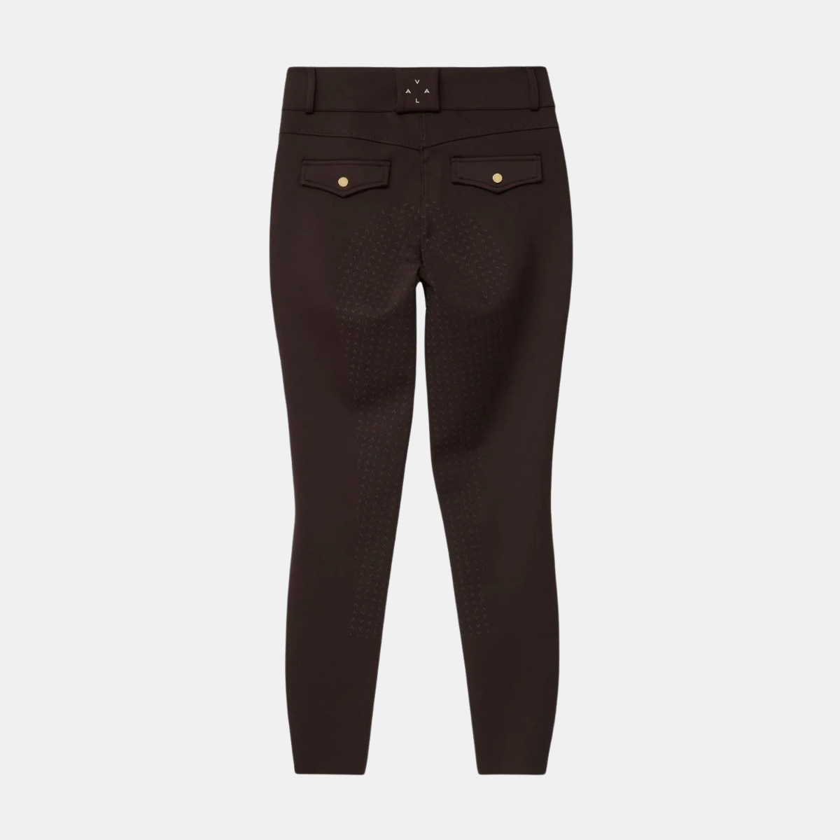 VALA Ladies Ultimate Button Up Full Grip Breeches, Chocolate