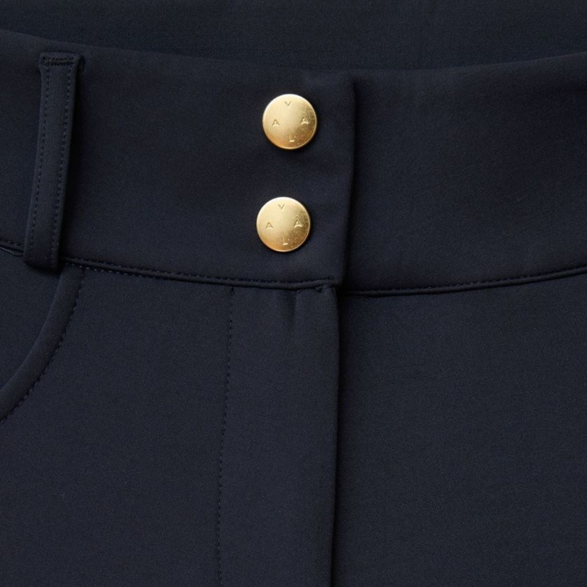 VALA Ladies Ultimate Button Up Full Grip Breeches, Navy