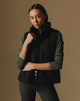 Vala Equestrian Ladies Diamond Quilted Vest, Black