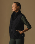 Vala Equestrian Ladies Diamond Quilted Vest, Black