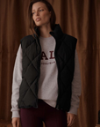 Vala Equestrian Ladies Diamond Quilted Vest, Black