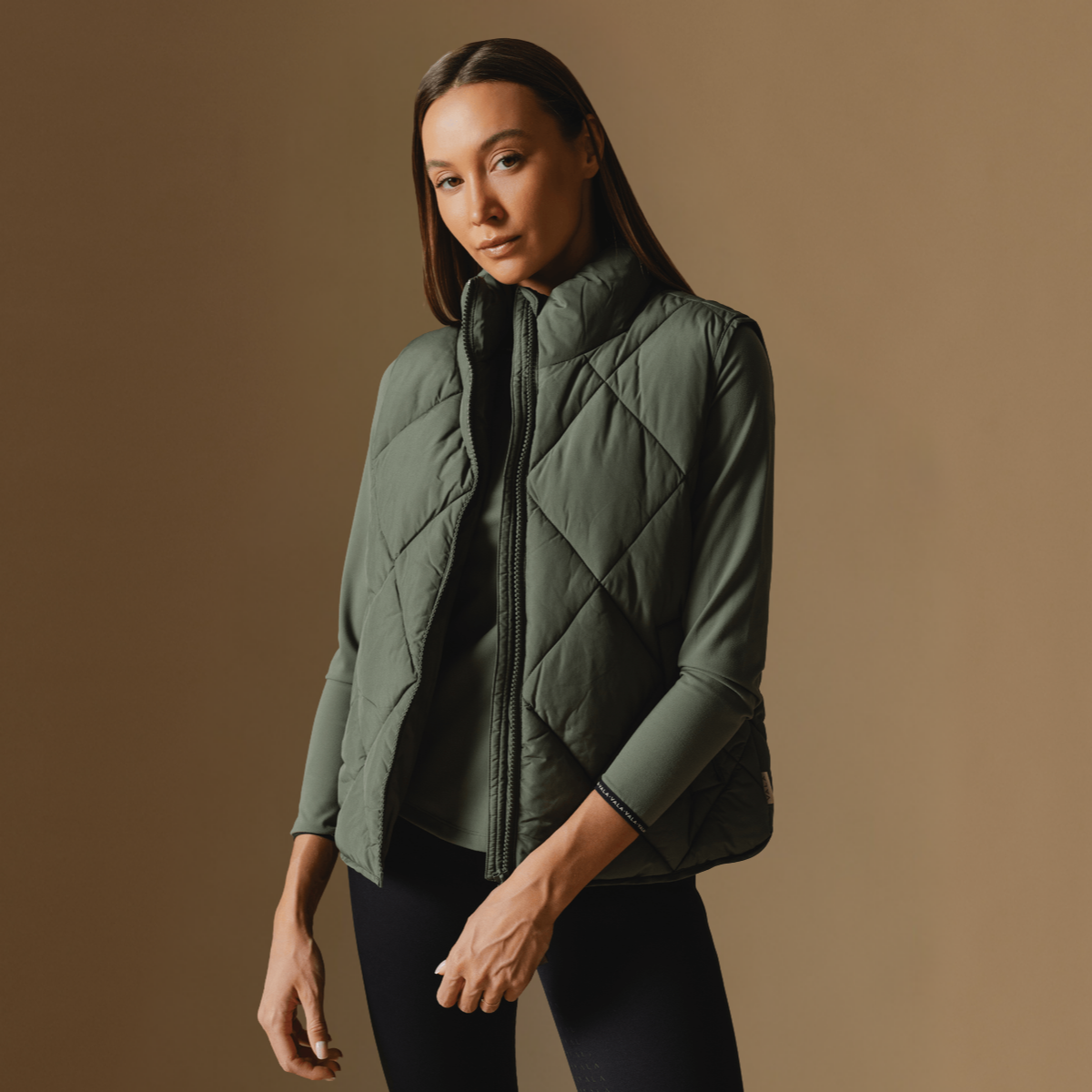 Vala Equestrian Ladies Diamond Quilted Vest, Clover