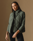 Vala Equestrian Ladies Diamond Quilted Vest, Clover