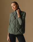 Vala Equestrian Ladies Diamond Quilted Vest, Clover