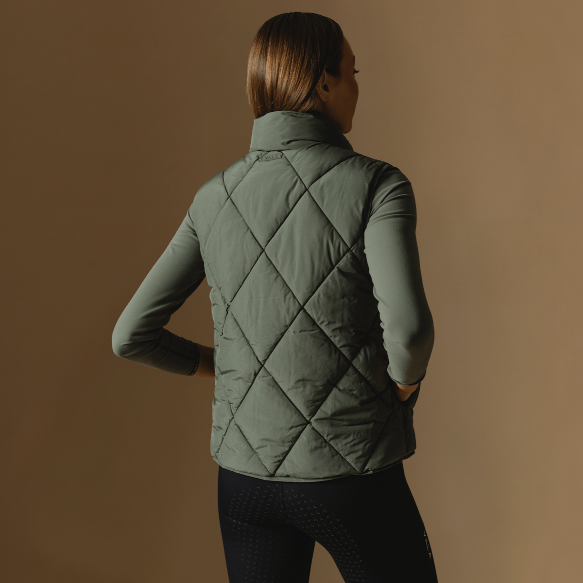 Vala Equestrian Ladies Diamond Quilted Vest, Clover