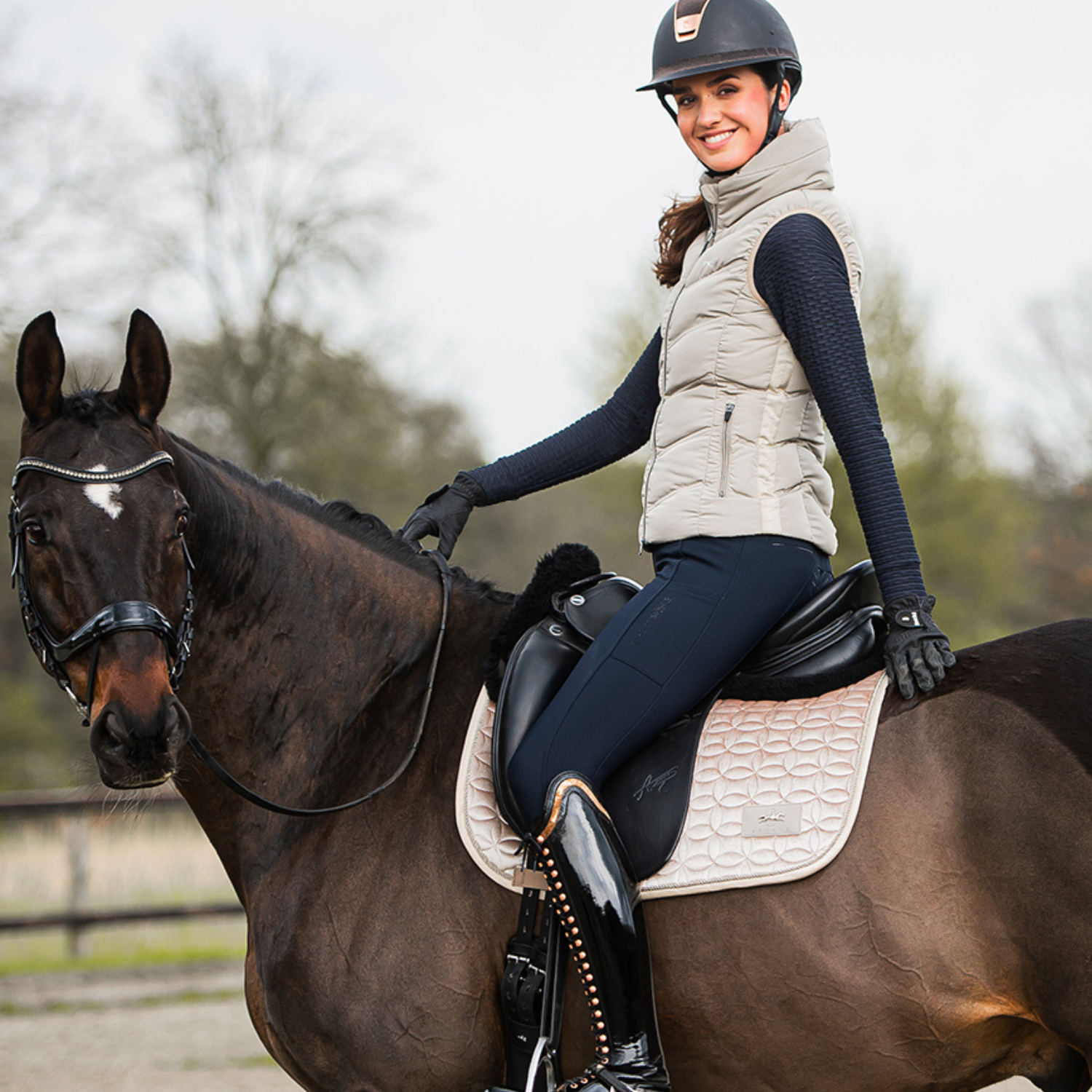 Schockemohle Velvet Balance Jump Saddle Pad, Cardamom