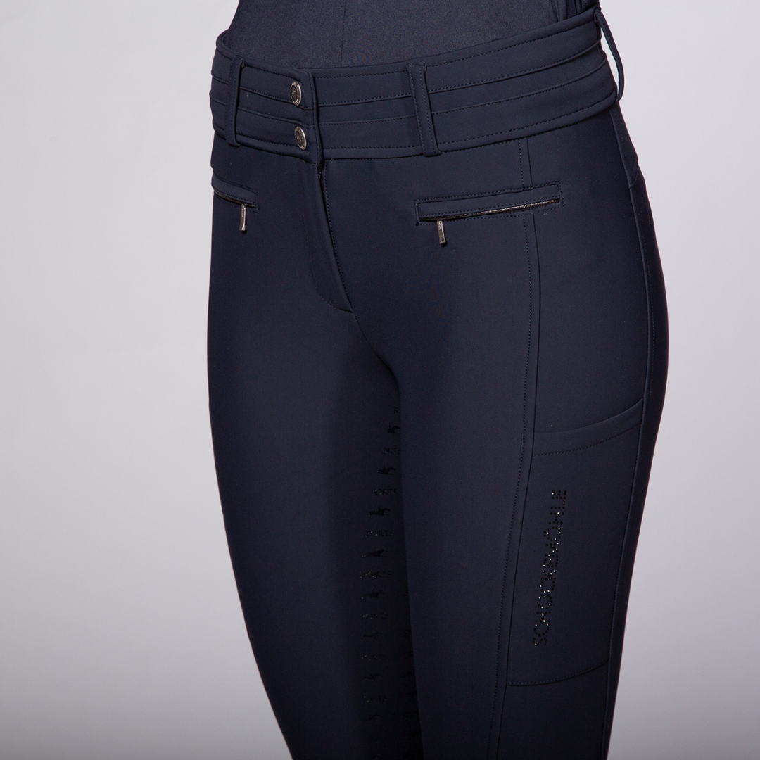 Schockemohle Winter Heather Ladies Full Grip Breeches, True Navy