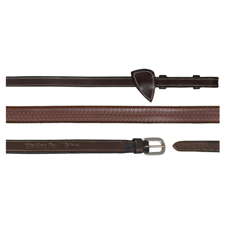 Dy'on 5/8" Rubber Reins, Brown, Working By Dyon