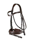 Dy'on Matte Large Crank Noseband Bridle With Flash, Brown, Working By Dyon