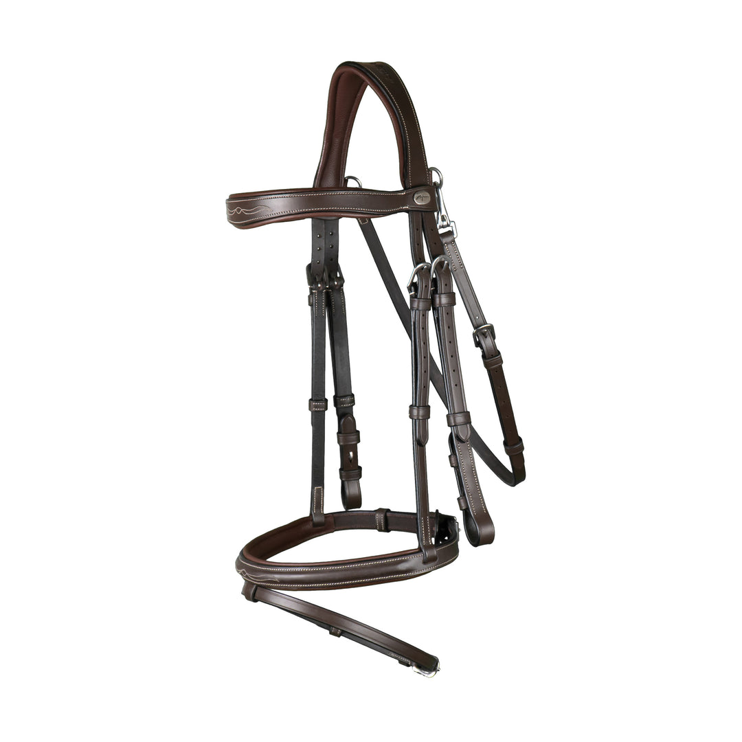 Dy'on Flash Noseband Bridle With Snap Hooks, Brown, Working By Dy'on
