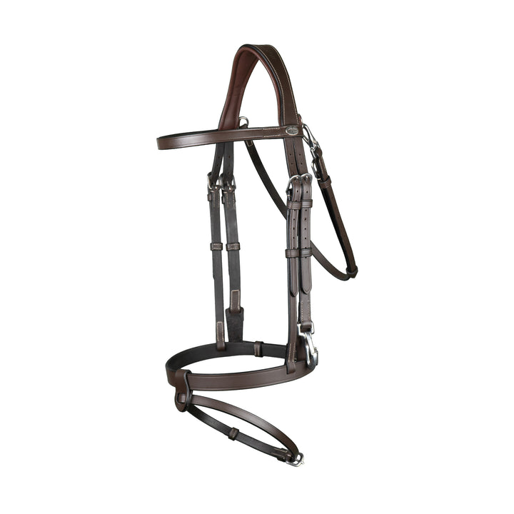 Dy'on Flat Leather Bridle With Snap Hooks, Brown, Working By Dyon