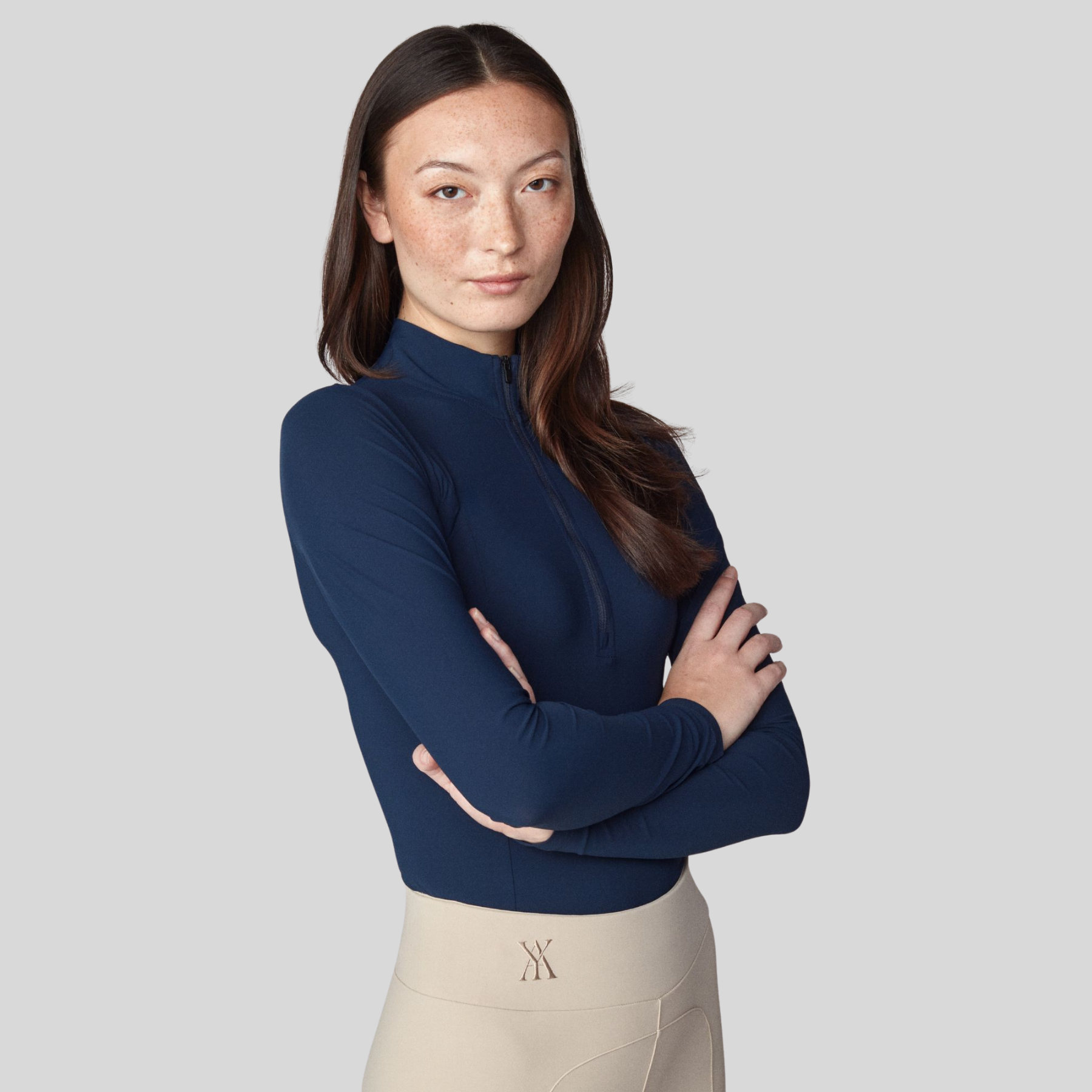 Yagya Ladies 1/2 Zip Long Sleeve Training Top, Navy