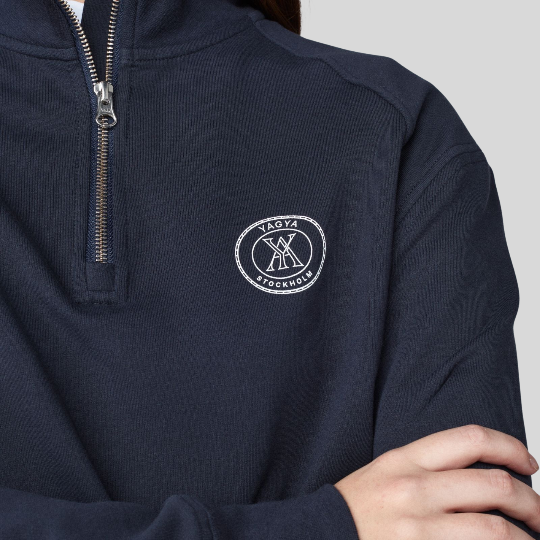 Yagya Ladies 1/2 Zip Sweatshirt, Navy