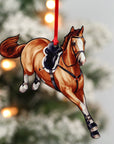 Jumping Horse Ornaments - Chestnut Hunter Jumper