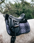 Sixteen Cypress Dressage Pad, Black Field Plaid & Merino Wool