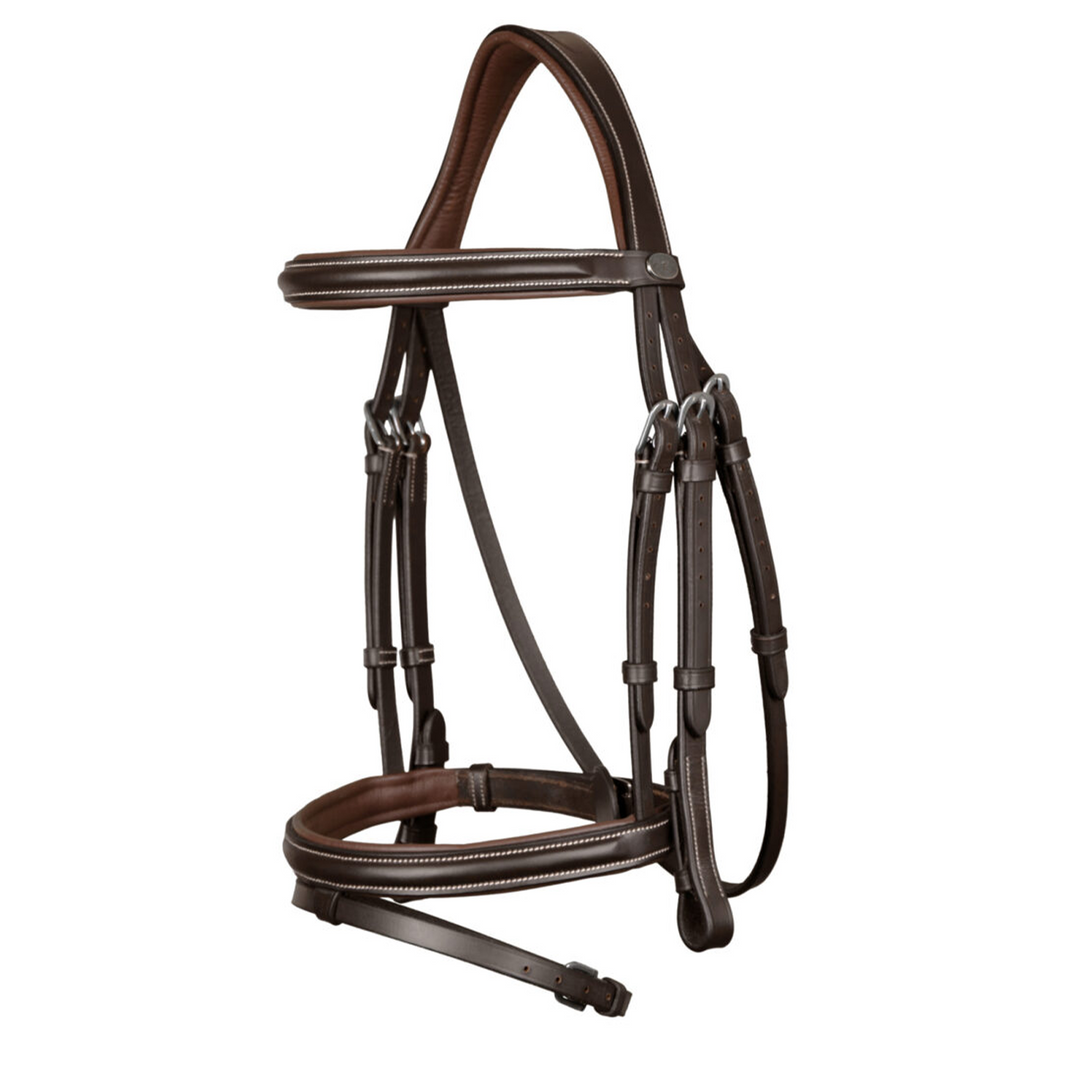 Dy'on Flash Noseband Bridle, Brown, Working By Dyon