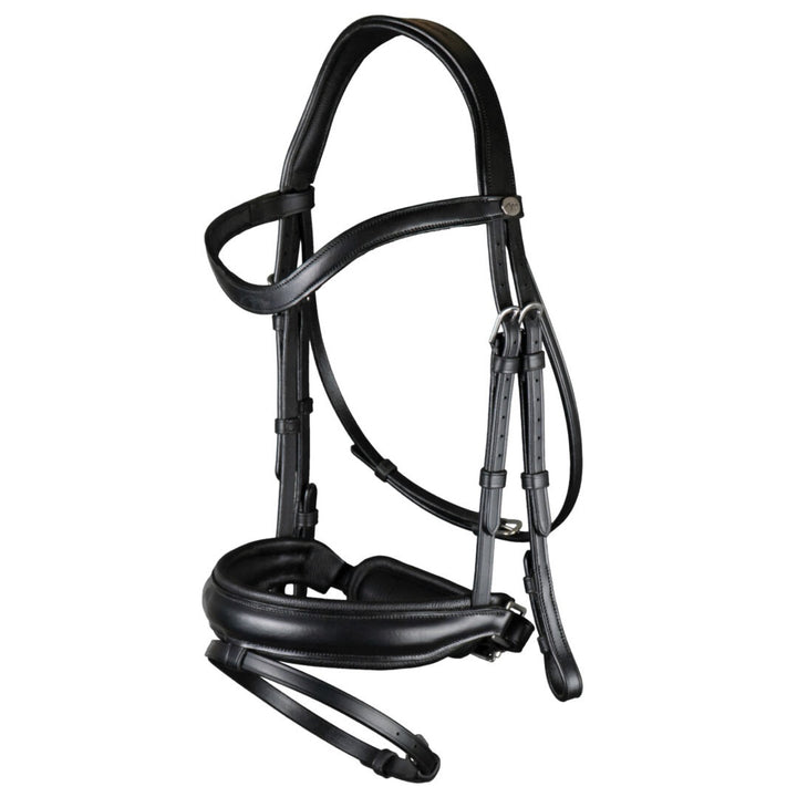 Dy'on Matte Large Crank Noseband Bridle With Flash, Black, New English Collection