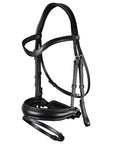 Dy'on Matte Large Crank Noseband Bridle With Flash, Black, New English Collection