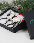 Dressage Horse Ornament - Light Gray Extended Trot Dressage