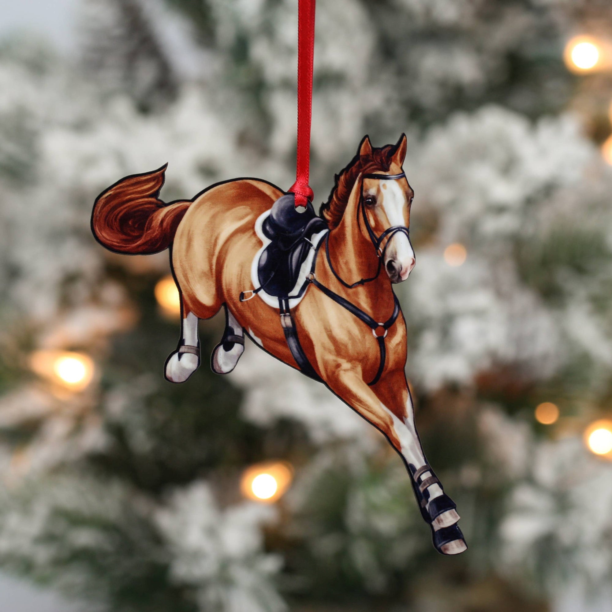 Jumping Horse Ornaments - Chestnut Hunter Jumper