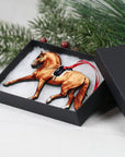 Classy Equine Dressage Horse Ornament - Chestnut Extended Trot Dressage