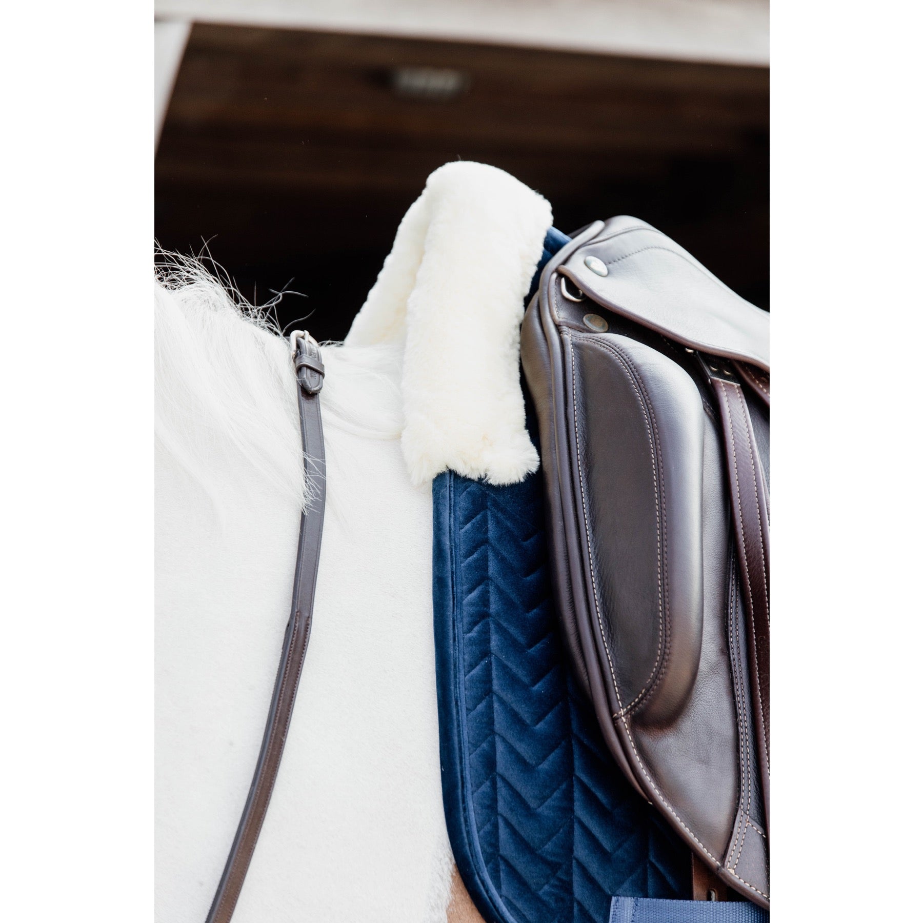 Kentucky Horsewear Skin Friendly Saddle Pad Velvet Dressage, Navy