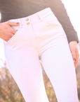Pénélope Ladies Elegance Knee Grip Breeches, White