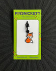 pinsnickety fox braid and bridle charm on a black background