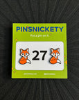 pinsnickety fox horse show number pins  on a black background